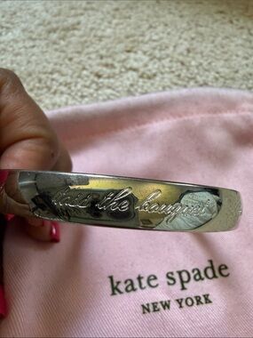 kate spade silver engraved script bangle (wedding)